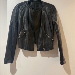 Zara Black Leather Biker Jacket